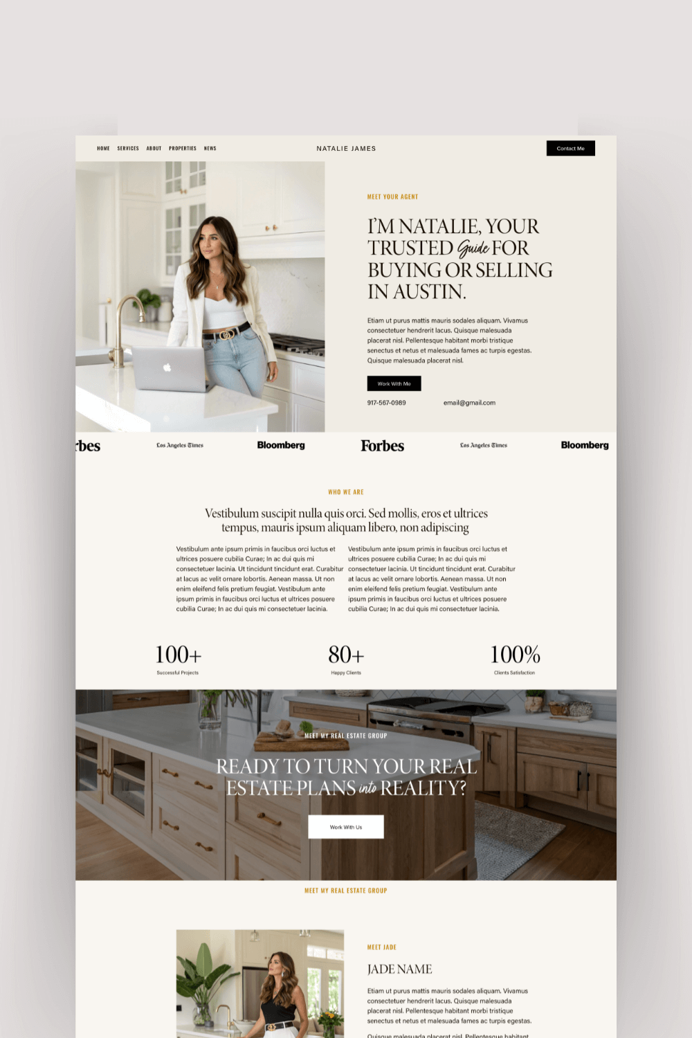 Luxury Real Estate Squarespace Template Realtor Website Design